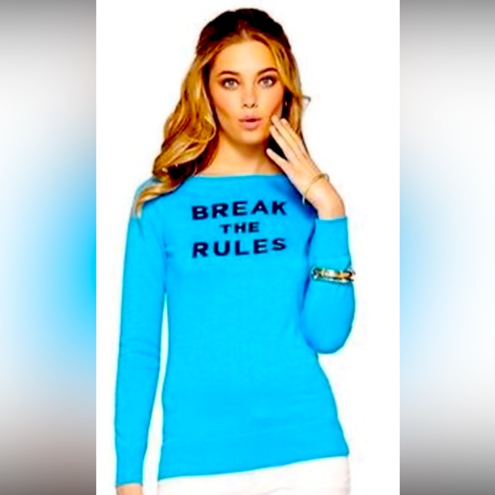 Lilly Pulitzer Break the Rules lightweight blue sweater size small S